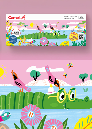 Packaging illustrations for Kokuyo Camlin